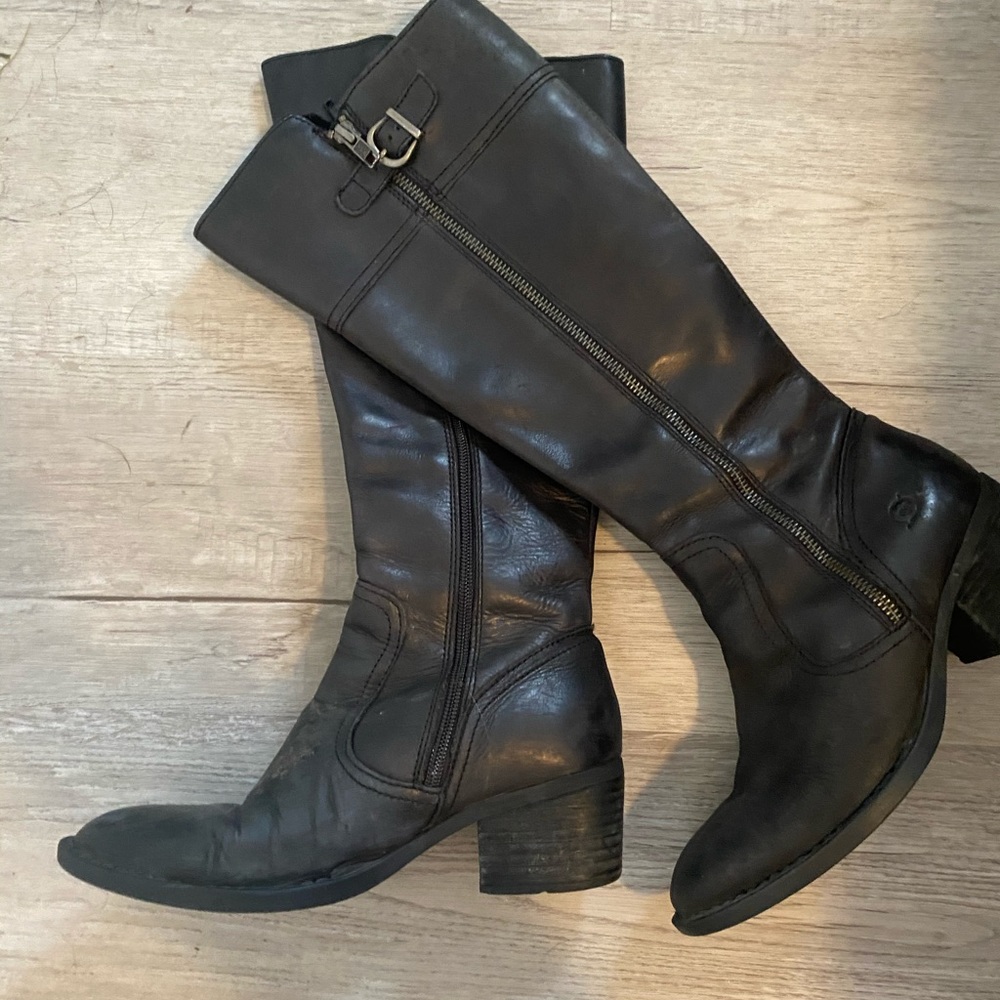 Tall black born boots
